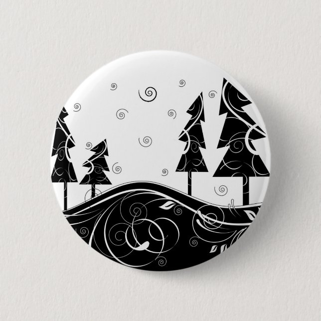 Bóton Redondo 5.08cm Floresta de Natal (Frente)