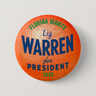 Bóton Redondo 5.08cm Flórida quer Liz Warren 2020