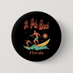 Bóton Redondo 5.08cm Flórida St. Pete Praia Fl Surfista Surfe Pesca P