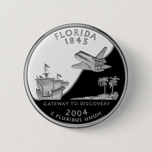 Bóton Redondo 5.08cm Flórida State Faux Quarter