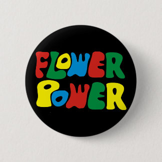Bóton Redondo 5.08cm Flower Power hippy