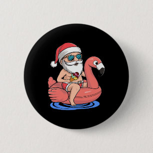 Bóton Redondo 5.08cm Flutuador de Flamingo de Natal Piada de Natal em J