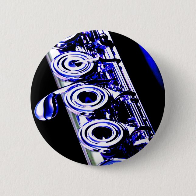 Bóton Redondo 5.08cm Fluxo Artístico Prata Metal Bonita Diversão (Frente)