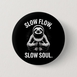 Bóton Redondo 5.08cm Fluxo Lento Alma Lenta Yoga Meditação Sloth _1