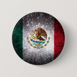 Bóton Redondo 5.08cm Fogo-de-artifício da bandeira mexicana