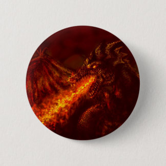 Bóton Redondo 5.08cm Fogo de respiração do grande dragão vermelho da