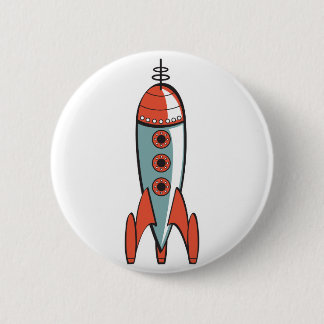 Bóton Redondo 5.08cm foguete espacial retrô