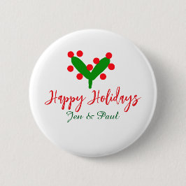 Bóton Redondo 5.08cm Folha verde casal verde