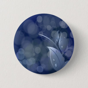 Bóton Redondo 5.08cm Folhas de Bokeh Azul
