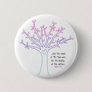 Bóton Redondo 5.08cm Folhas do botão da árvore