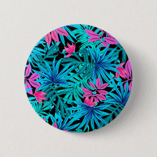 Bóton Redondo 5.08cm Folhas tropicais