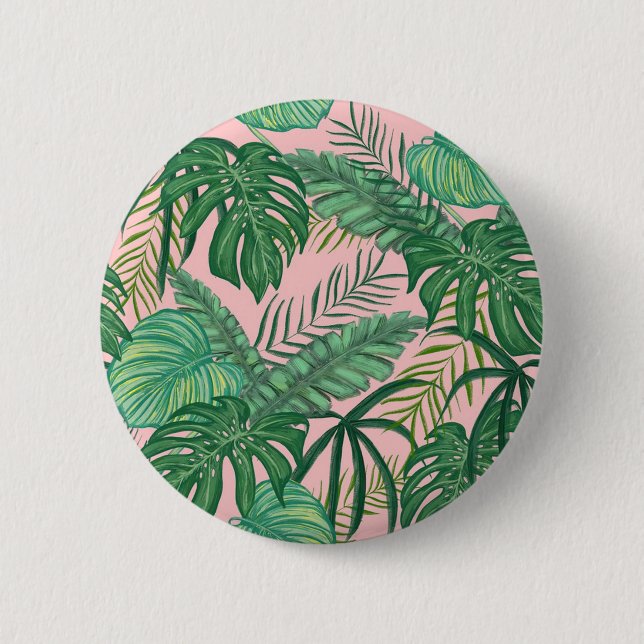 Bóton Redondo 5.08cm Folhas tropicais (Frente)