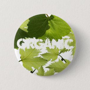 Bóton Redondo 5.08cm Folhas Verdes da Vinha de Grama