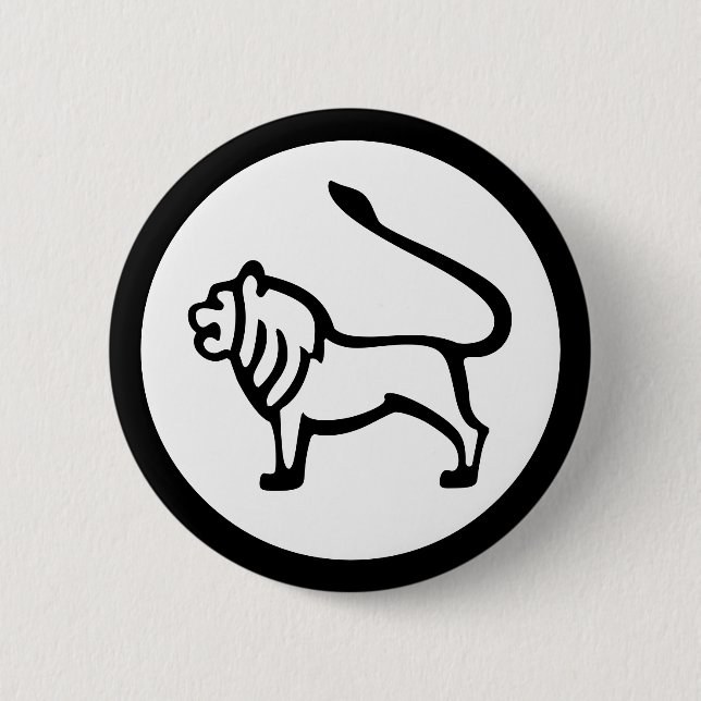 Bóton Redondo 5.08cm Font Zodiac: LEO + suas Cores e Ideias (Frente)