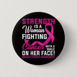 Bóton Redondo 5.08cm Força É Mulher Combatendo Cancer De Mama Cancer