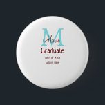 Bóton Redondo 5.08cm Formando adiciona nome monograma verde rosa simple<br><div class="desc">design</div>