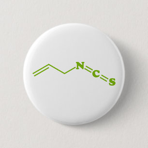 Bóton Redondo 5.08cm Fórmula Molecular Wasabi Allyl Isotiocianato