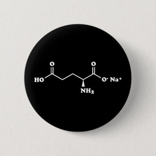 Bóton Redondo 5.08cm Fórmula química da molécula do glutamato