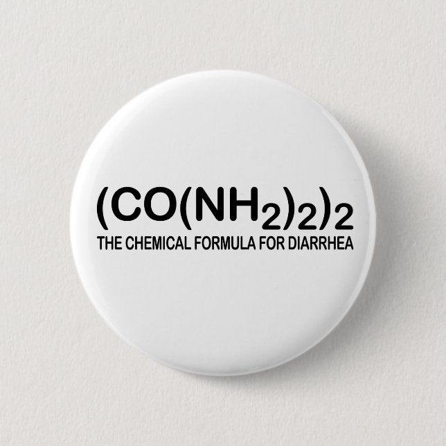 Bóton Redondo 5.08cm Fórmula química engraçada para o botão da diarreia (Frente)