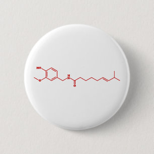 Bóton Redondo 5.08cm Fórmula Química Molecular de Capsaicina