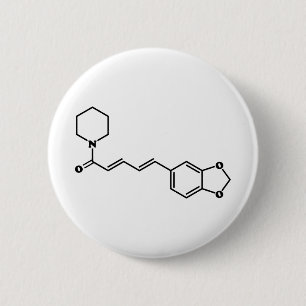 Bóton Redondo 5.08cm Fórmula Química Molecular de Piperina Piperina