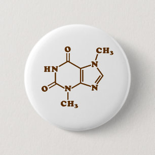 Bóton Redondo 5.08cm Fórmula química molecular do Theobromine do