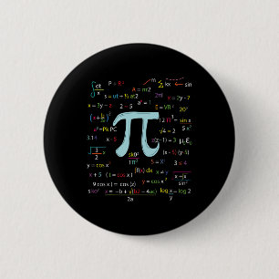 Bóton Redondo 5.08cm Fórmulas De Nerdy Mathematicians Pi