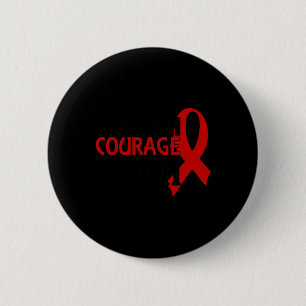 Bóton Redondo 5.08cm Forte Coragem Fé Doença Cardíaca do Cancer Sanguín