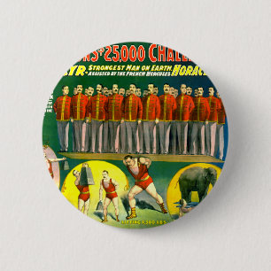 Bóton Redondo 5.08cm Forte Poster de 1898 no Circus Show