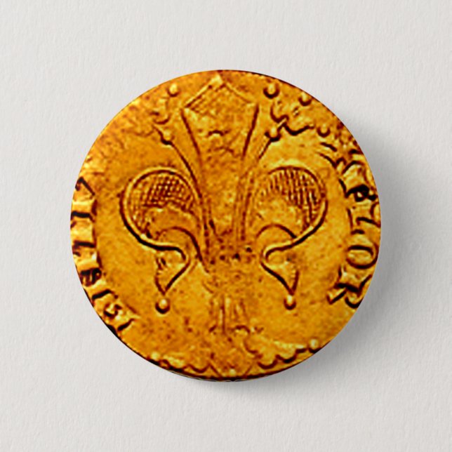 BÓTON REDONDO 5.08CM FORTEMENTE ANTIQUANTO DOURADA FLORENTINA (Frente)