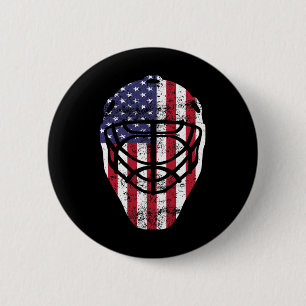 Bóton Redondo 5.08cm Foto Americana de 4 de julho de Hockey Goalie Mask