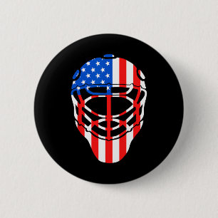 Bóton Redondo 5.08cm Foto Americana de 4 de julho de Hockey Goalie Mask