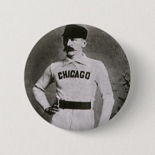 Bóton Redondo 5.08cm Foto Antiga, Jogador de Beisebol de Chicago