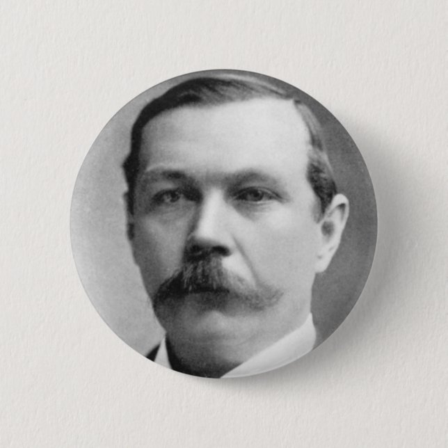 Bóton Redondo 5.08cm Foto de Arthur Conan Doyle (Frente)