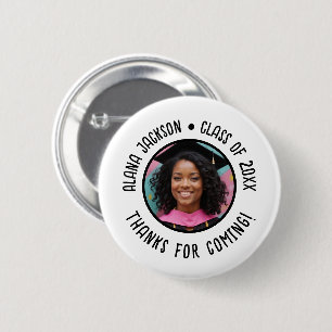 Bóton Redondo 5.08cm Foto de Graduação Personalizada - Obrigado