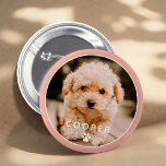 Bóton Redondo 5.08cm Foto de Pet de Música Elegante Simples e Reproduti<br><div class="desc">Este design simples e clássico é composto por tipografia sans serif e adiciona uma foto personalizada do seu animal de estimação.</div>