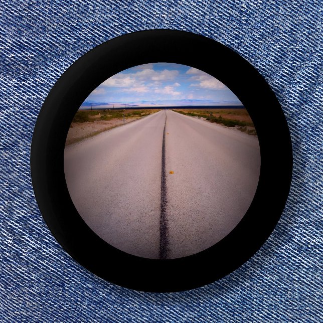 Bóton Redondo 5.08cm Foto em formato preto (Create your own black framed photo pinback button.)