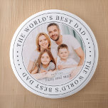 Bóton Redondo 5.08cm Foto simples clássica do melhor Pai do mundo<br><div class="desc">Este design simples e clássico é composto por tipografia serif e adiciona uma foto personalizada.</div>