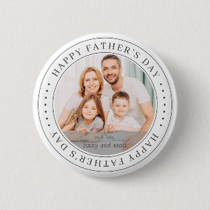 Bóton Redondo 5.08cm Foto simples e inteligente do Dia de os pais feliz