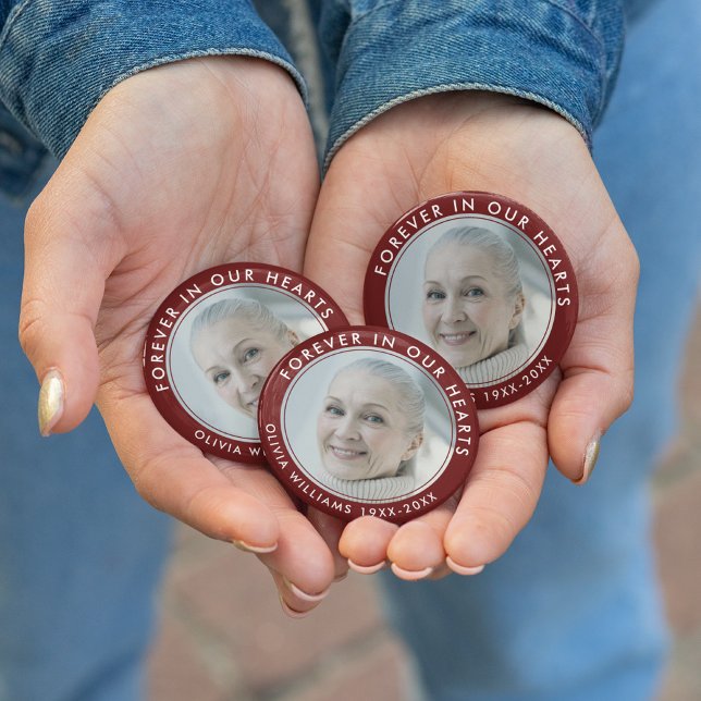 Bóton Redondo 5.08cm Foto Vermelha do Memorial do Funeral Memorial para (Criador carregado)