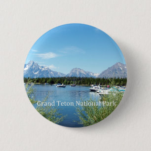 Bóton Redondo 5.08cm Fotografia da paisagem do Grand Teton National Par