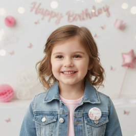 Bóton Redondo 5.08cm Four Ever Princess Castle Unicorn 4th Birthday 