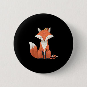 Bóton Redondo 5.08cm Fox Autumn Deixa A Floresta Animal Fora Da Naturez