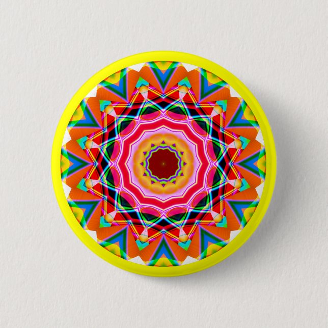 Bóton Redondo 5.08cm Fractal Mandala (Frente)