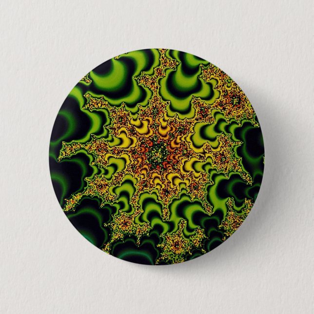 Bóton Redondo 5.08cm Fractal verde (Frente)