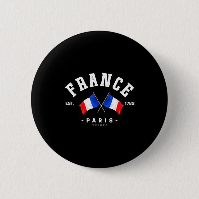 Bóton Redondo 5.08cm France Flag French Gift France Friend France Paris (Frente)