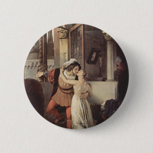 Bóton Redondo 5.08cm Francesco Hayez- o último beijo de Romeo e de