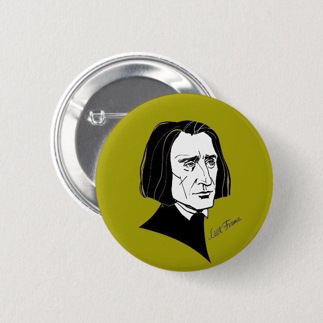 Bóton Redondo 5.08cm Franz Liszt (Frente & Verso)