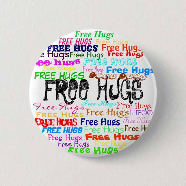 Bóton Redondo 5.08cm Free Hugs (Frente)