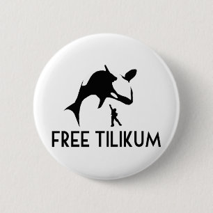 Bóton Redondo 5.08cm Free Tilikum Salve a Baleia Assassina de Orca